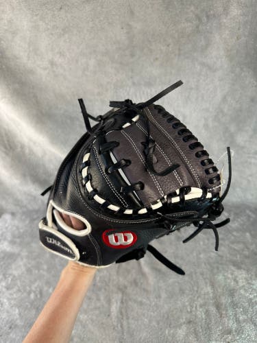 Black Wilson A1000 RH Catcher's Baseball Glove 33" (Used)