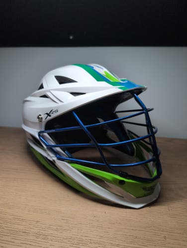 White/Blue/Green Cascade XRS Helmet (Used)