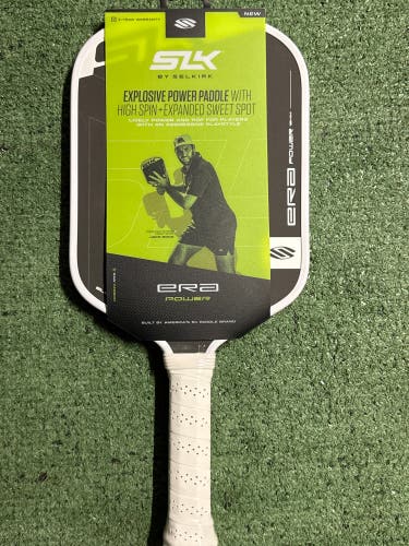 SLK ERA Power 16mm Elongated Pickleball Paddle (White)