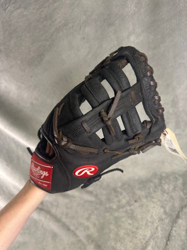 Black Rawlings Premium Series RH First Base Baseball Glove 12.5" (Used)