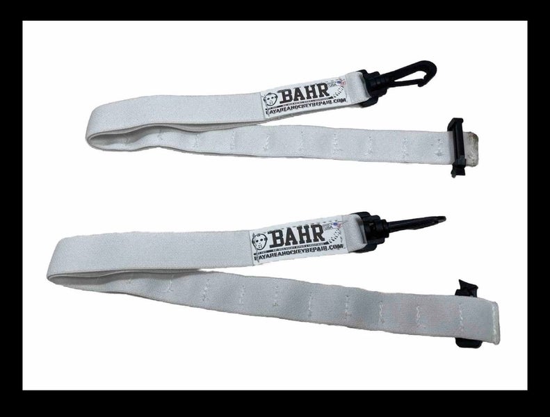 Warrior Hockey Goal Leg pads 21” XL BOOT STRAPS Replacement Style SENIOR pair + metal hooks/ring