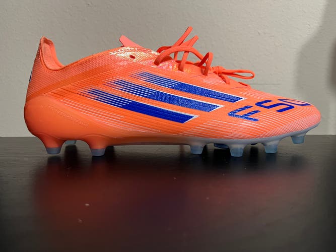 adidas F50 Elite AG Soccer Cleats Men's Size 12 JH7637 Beam Orange / Lucid Blue