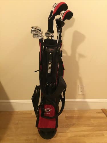 Top Flite XL Full Set (Driver, 3W, 4H, 5H, 6-PW) Mens Flex Steel & Stand Bag