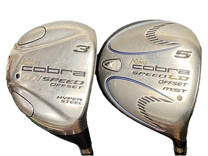 King Cobra Offset Wood Set 3w, 5w RH 45g Bassara Ladies Graphite New 360 Grips