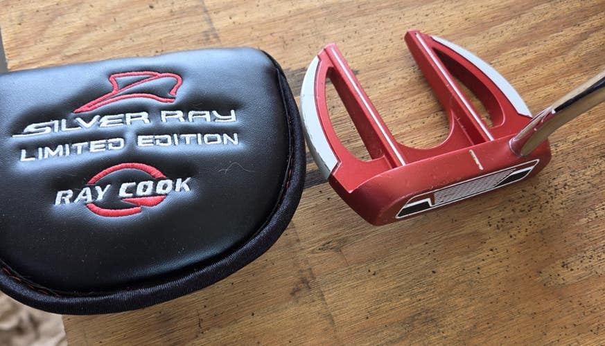 35 IN RAY COOK SILVER RAY SR400 PUTTER W COVER & RETRIEVER NEAR PERFECT