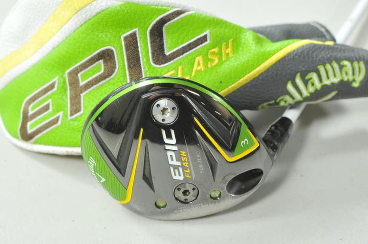 LEFT HAND Callaway Epic Flash Sub Zero 3-15* Fairway Wood Raijin Stiff  # 212838