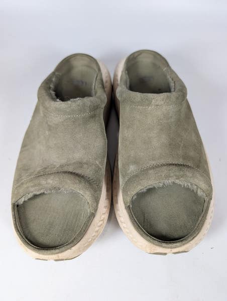 UGG CA805 V2 Slide Sandals Olive Green Suede Sheepskin Wool Lined
