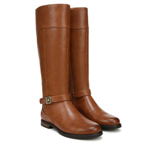 Dr. Scholl's Hello Rider Boots Women's 6M Honey Faux Leather Knee High HTAT1205