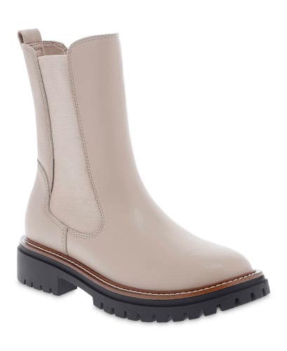 Mia Fala MH240801 Boots Women's US 6 M Sand Leather Block Heel Chelsea HTAT1072