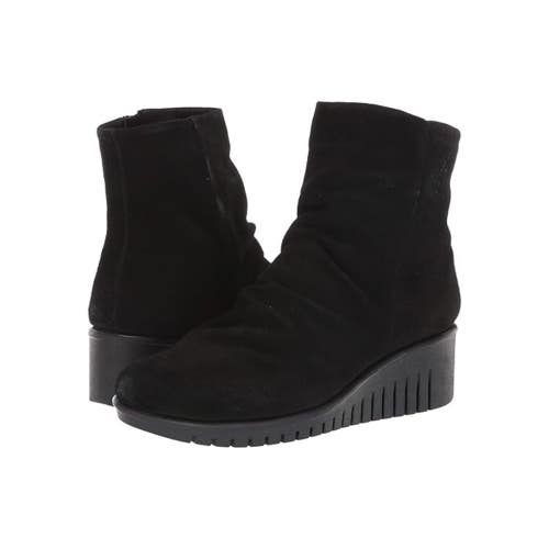 The FLEXX Eclipse Boots Women 8.5 M Black Waterproof Suede Wedge Bootie HTAT1206