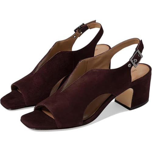 Bernardo Bedford Sandals Women's US 9.5 Aubergine Block Heel Slingback HTAT1144