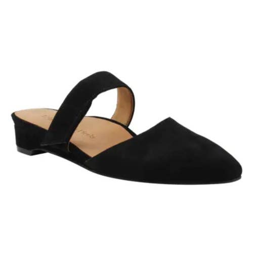 L'Amour Des Pieds Baruk Flat Women's 6 M Black Pointed Toe Slip On Mule HTAT1246