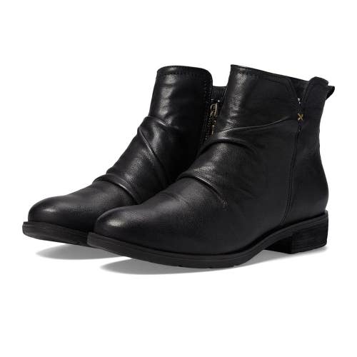 Sofft Beckie Boots Womens 6 Black Leather Side Zip Ruched Ankle Bootie HTAT1199