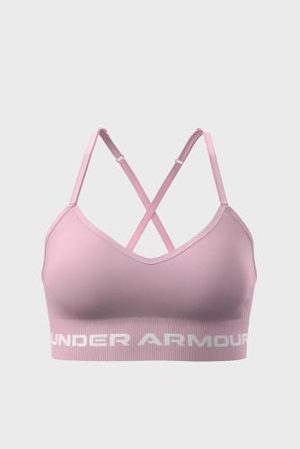 Under Armour Vanish Sports Bra Women's Large Pink Seamless Crossback DSGL1262