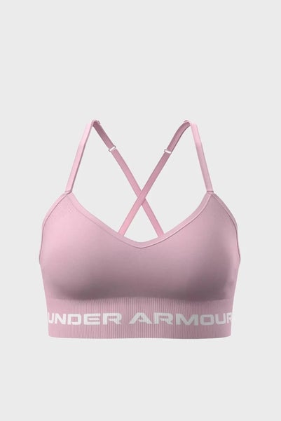 Under Armour Vanish Sports Bra Women's Large Pink Seamless Crossback DSGL1262