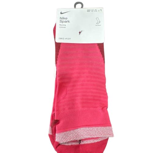 Nike Spark Socks Men's 10-11.5 Pink Dri-Fit Cushioned No-Show Running DSGL1277