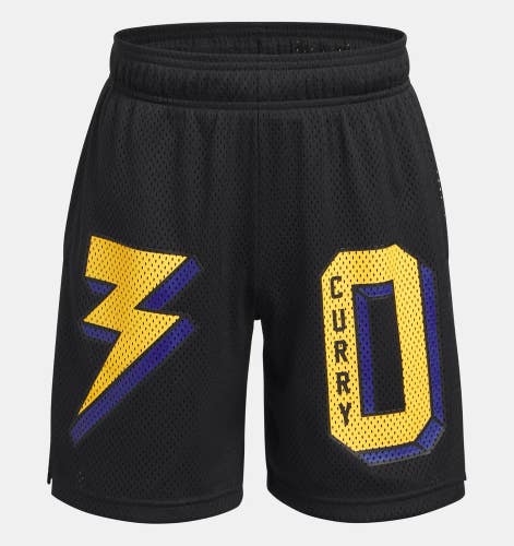 Under Armour Curry Signature Shorts Boys XS Black Elastic Waist Active DSGL1261