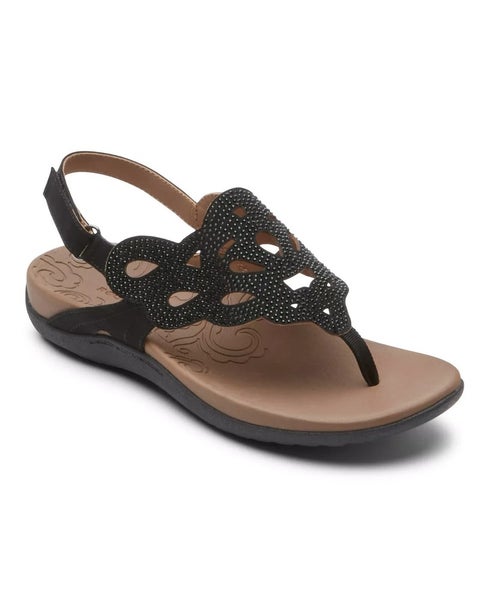 Rockport Ridge SCJ1963-001 Sandals Women's US 10 Black Adjustable Strap HTAT1266