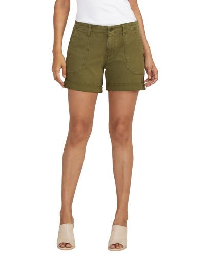 Jag Jeans Safari Shorts Women's 4 Moss Cotton Stretch Cuffed Streetwear FROG546