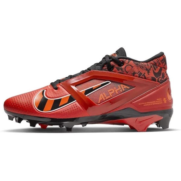 NEW Nike Alpha Menace Pro 4 Football Cleats Men 10.5‎ Picante Red FQ3984-600 Amazon.com | Nike Alpha Menace 4 Pro NRG Football Cleats  main image 2