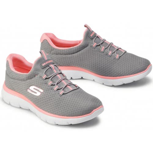 Skechers Summits 12980-GYPK Sneakers Womens US 6 Gray Pink Slip On Shoes ZAP2421