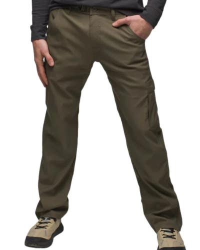 PrAna Stretch Zion Pant II Men's 30x30 Slate Green Belted Waist Hiking JZZ1295