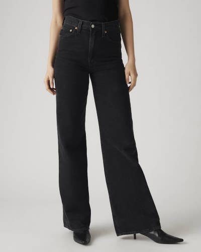 Levi's Premium Ribcage Jeans Women's 28x32 Rosie Posie Cotton Wide Leg JZZ1293