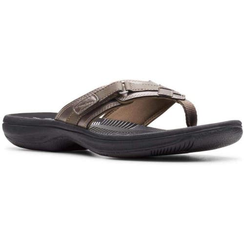 Clarks Breeze Sea 26151726 Flip Flops Women's US 11 Pewter Casual Sandal ZAP2409