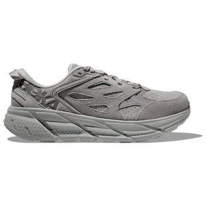 Hoka One One Clifton L Suede 1122571-LLTN Men's 11.5 Gray Running Shoes RHS4501
