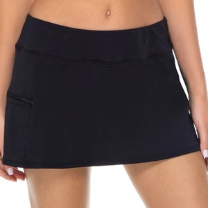 Sunsets Sporty Swim Skirt Women's Small Black Built-In Shorts Swimwear JZZ1287