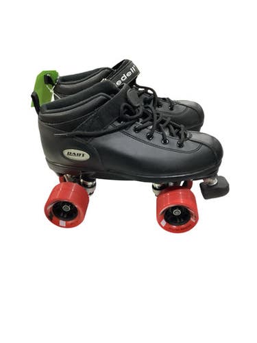 Used Riedell DART Senior Roller Quad Skates Black Senior 8 11347-S000268293
