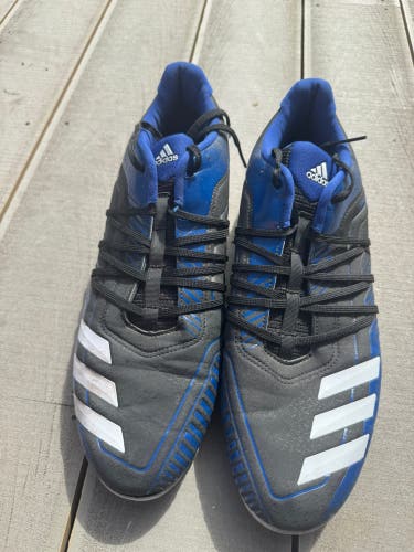 Blue Men's Size M 12.0 (W 13.0) Adult Adidas afterburner Low Top Molded Cleats (Used)