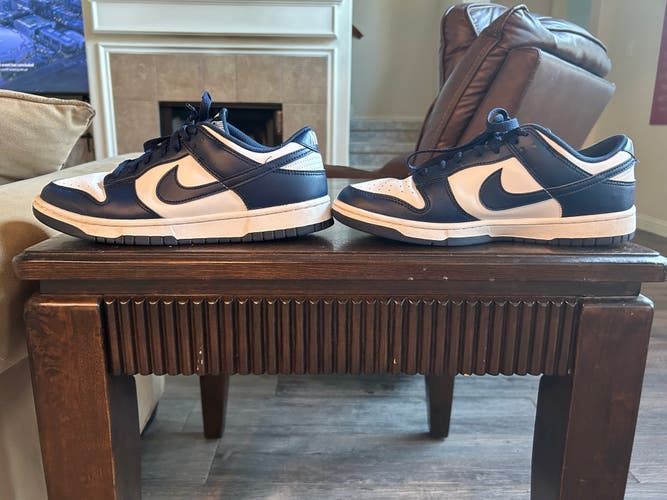 Blue Men's Size M 9.5 (W 10.5) Adult Nike Dunk Low Shoes (Used)