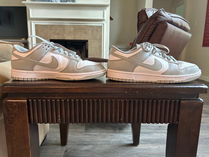 Gray Men's Size M 9.5 (W 10.5) Adult Nike Dunk Low Shoes (Used)