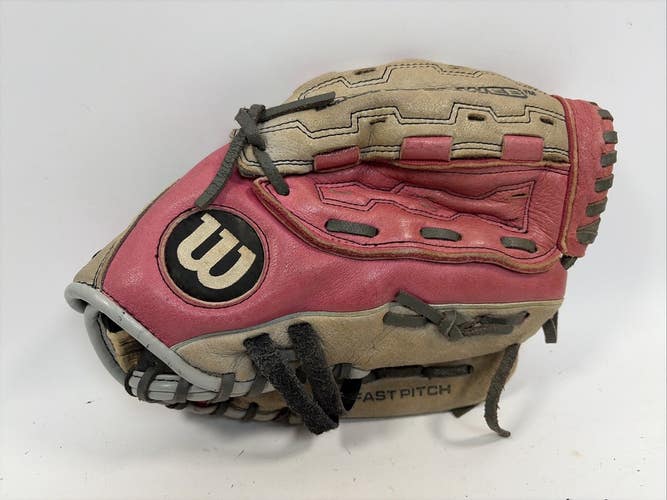 Wilson Monsta Web A440 Fast Pitch Softball Glove, 11.5", RHT, Pink