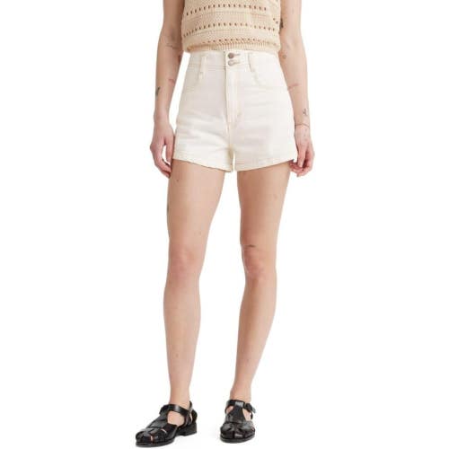 Levi's Mom Shorts Women's 31 Ecru Ethos Denim Cotton High Waisted Preppy NLW316