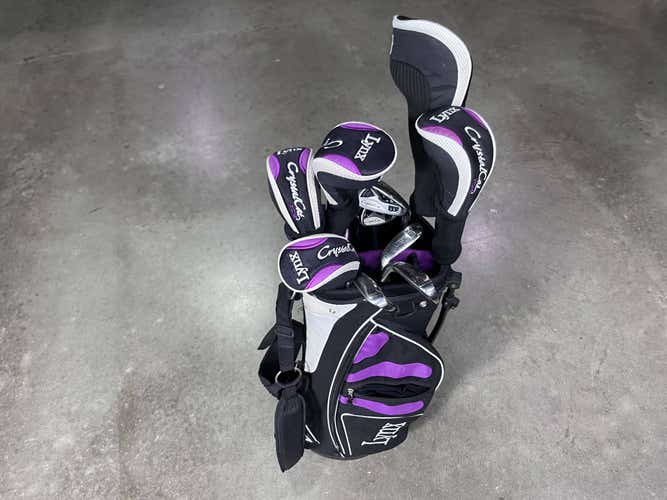Lynx Crystal Cat Club Set Driver 3W-5W 4h-5h 6-SW Putter Ladies Graphite RH Bag