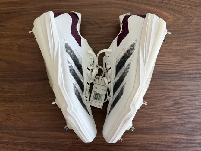 Adidas Adizero Impact Baseball Cleats White Team Maroon ID0970 Men’s Sz 13