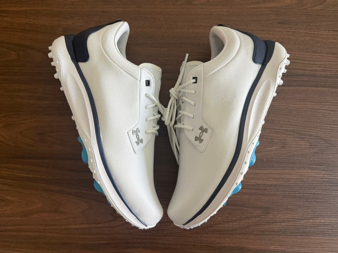 Under Armour UA Drive Glide Spikeless Golf Shoe White 6006123-100 Men Size 14