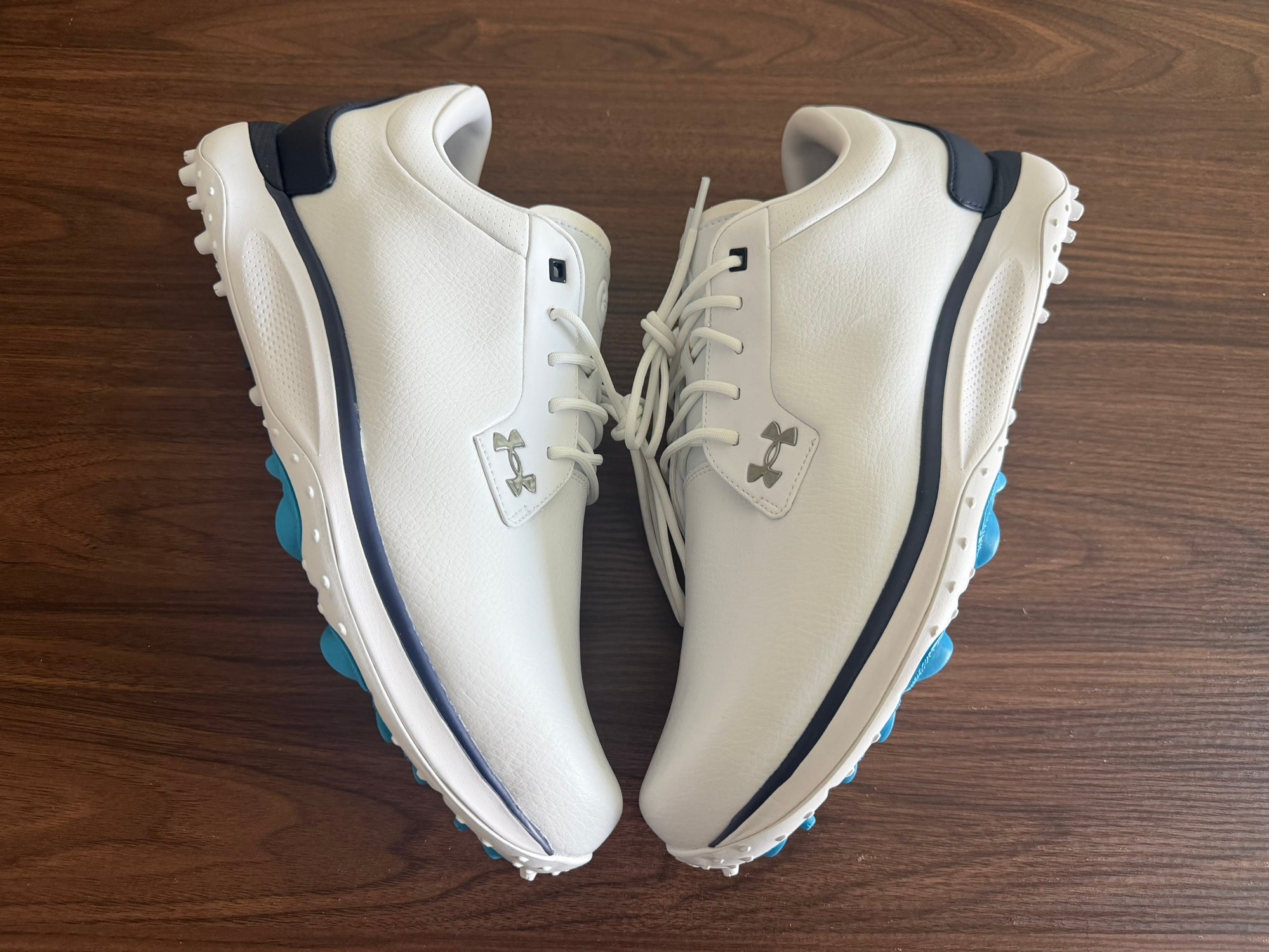 Mens Size 12 Under Armour Golf Shoes UA Drive Glide Spikeless Blue 6006123-100 Under Armour UA Drive Glide Spikeless Golf Shoe White  main image 4