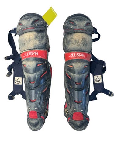 Used All Star LG912S7X Catchers Leg Guards Navy Blue And Red Junior 11835-S000207595