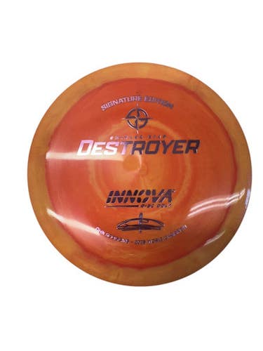 Used Innova SIGNATURE EDTION SWIRLED DESTROYER SOLEV Disc Golf Driver Orange 163g 11835-S000207691