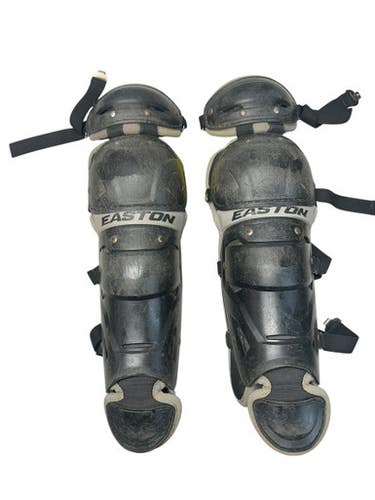 Used Easton BLACK YTH SHINGUARDS Catchers Leg Guards Black Youth 11835-S000207489