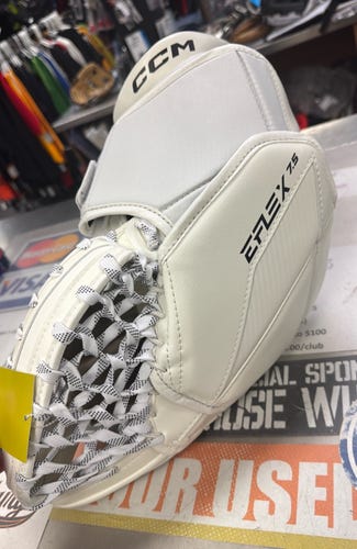 SR senior CCM E Flex 7.5 White Senior Regular Extreme flex E7.5 ice hockey goal goalie catcher catch