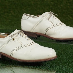 Footjoy Premier Classics Dry Golf Shoes Mens 10.5E Soft Spikes, White ~ 66181R