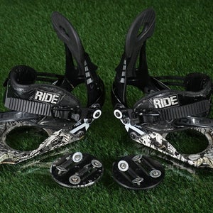Ride Contra Band Snowboard Bindings Black / White US 9-11 w/ Discs & Hardware