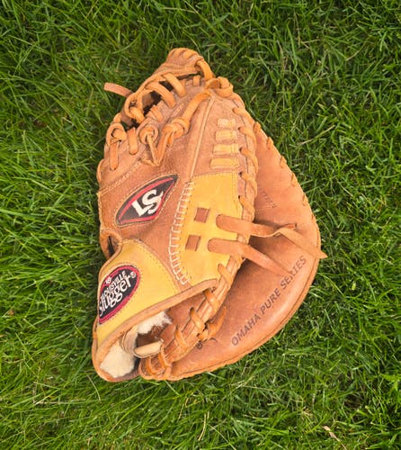 Used Louisville Slugger Omaha Pure Right Hand Throw Catcher's Baseball Glove 32.5"
