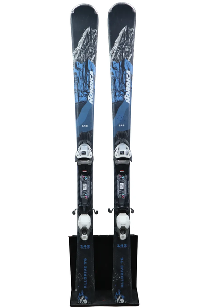 USED 2023 Nordica Alldrive 76 Skis 142cm with Marker TP2 10 Bindings