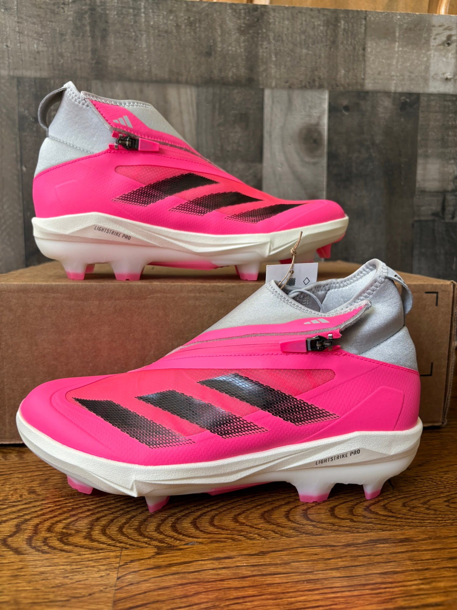Adidas Adizero Impact+ TPU PE Baseball Cleats Molded Pink Men\'s 8.5 IF3353 NEW Adidas Adizero Impact+ TPU Baseball Cleats Pink Gray Men main image 4