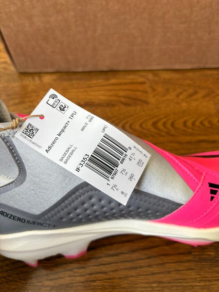 Adidas Adizero Impact+ 2.0 Baseball Cleats Gray Silver Pink Men\'s Size 13 adidas Adizero Impact+ 2.0 Cleats - Grey | Free Shipping  main image 2